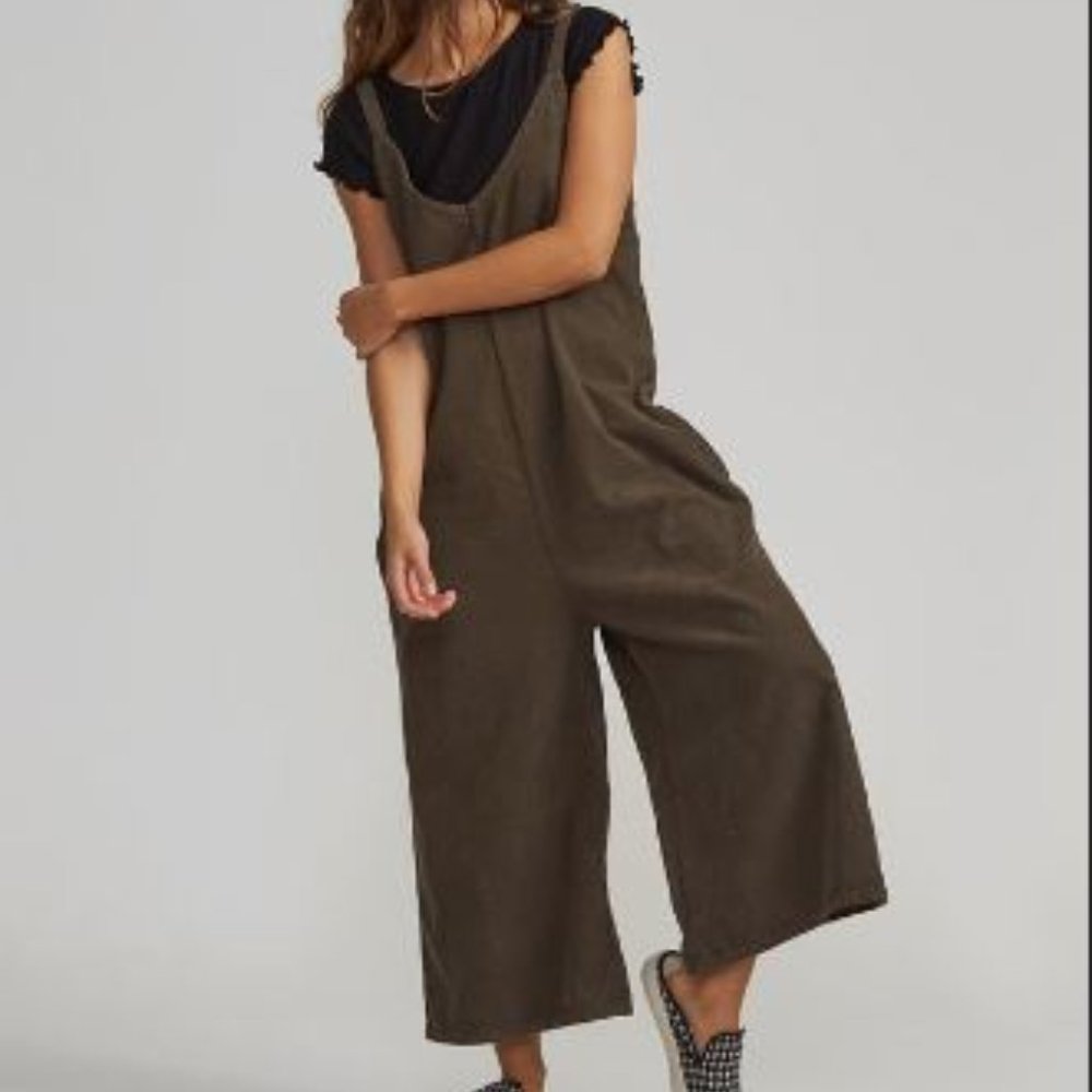 Billabong Olive Green Wide-Leg Jumpsuit